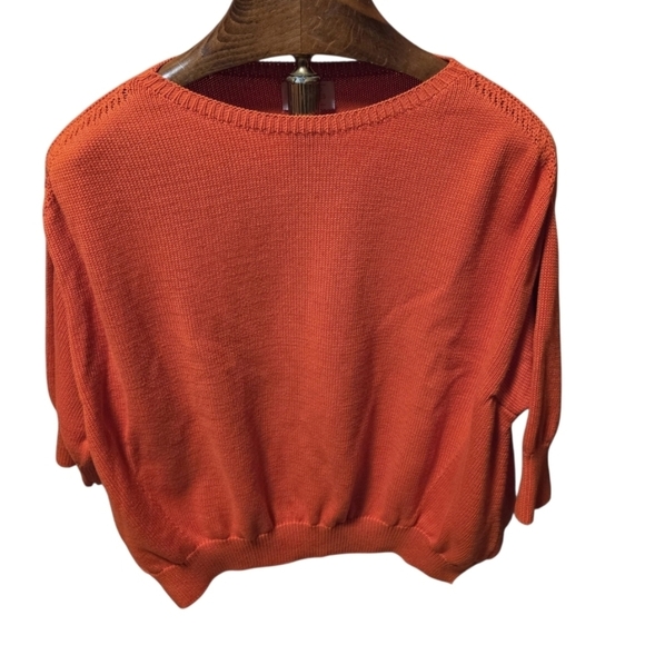 Gallego Desportes France Womens Oversized Cotton Balloon Orange Sweater M/L - Picture 2 of 7